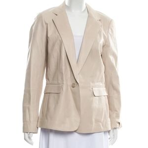 Lafayette 148 Leather Lapel Jacket size 10 L